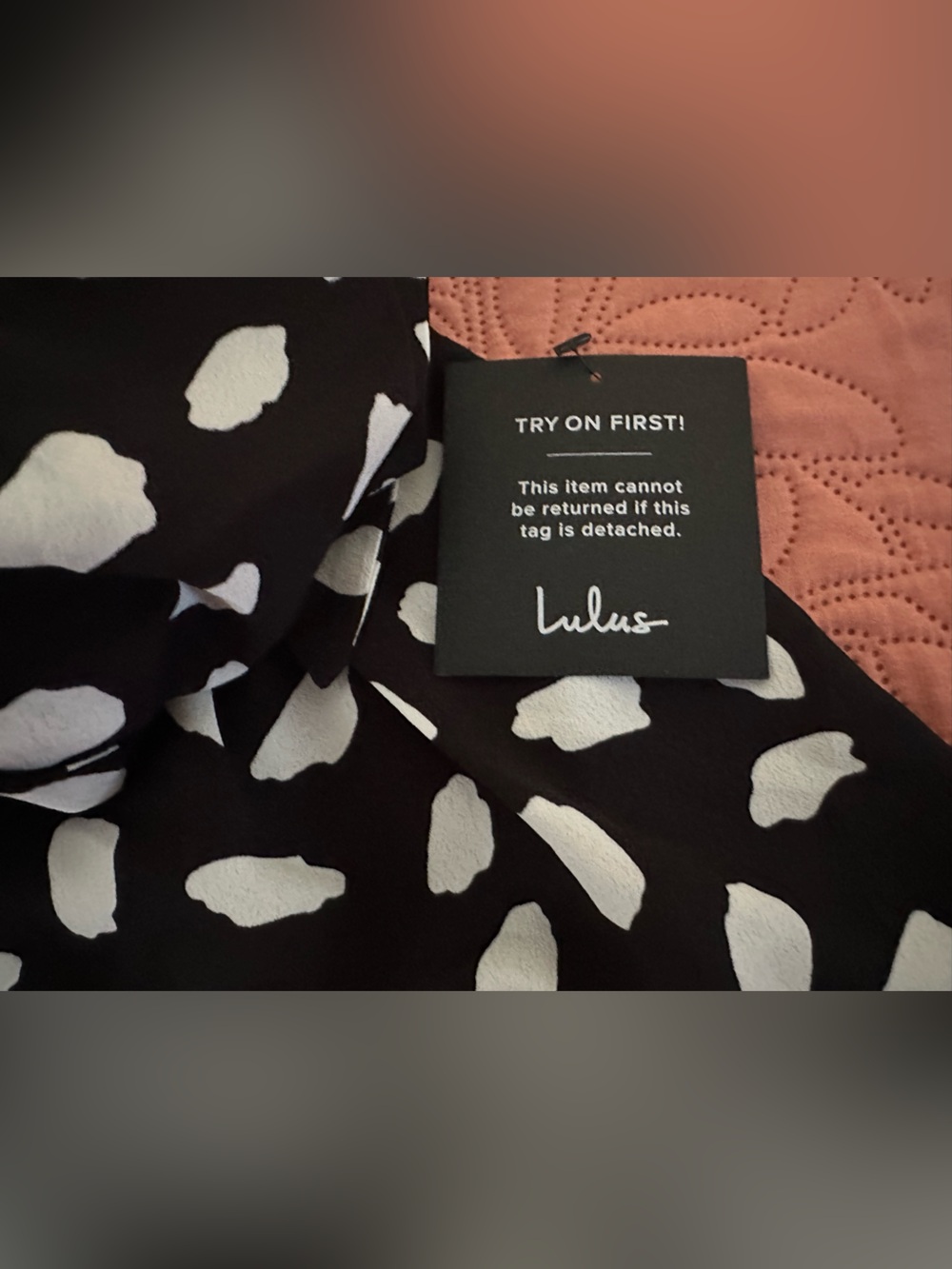 Lulus Black and White Abstract Spot Dress